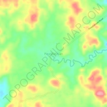 Mappa topografica Pinaglubayan, altitudine, rilievo