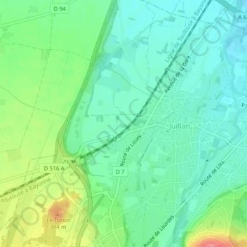 Mappa topografica Moures, altitudine, rilievo