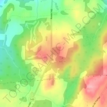 Mappa topografica Dufferin Heights, altitudine, rilievo