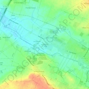 Mappa topografica Les Arpens, altitudine, rilievo