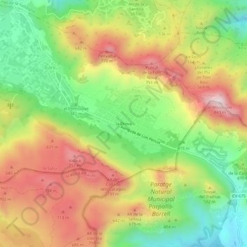 Mappa topografica la Drova, altitudine, rilievo