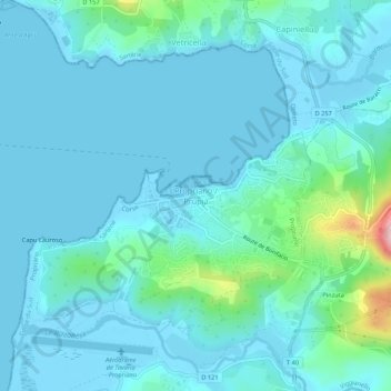 Mappa topografica Propriano, altitudine, rilievo