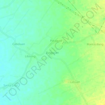 Mappa topografica Baligayan, altitudine, rilievo