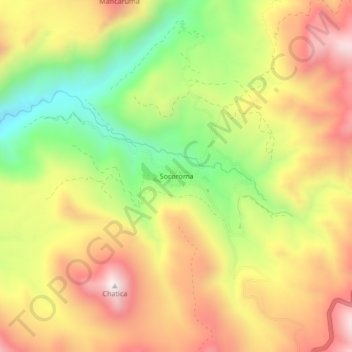 Mappa topografica Socoroma, altitudine, rilievo