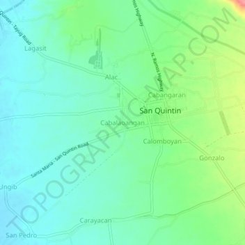 Mappa topografica Cabalaoangan, altitudine, rilievo