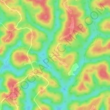 Mappa topografica Nkoabang, altitudine, rilievo