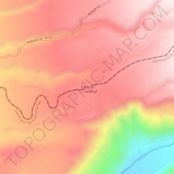Mappa topografica Central, altitudine, rilievo