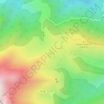 Mappa topografica Erroimendy 1350m, altitudine, rilievo