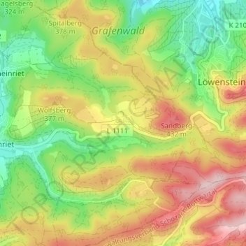Mappa topografica Vorhof, altitudine, rilievo