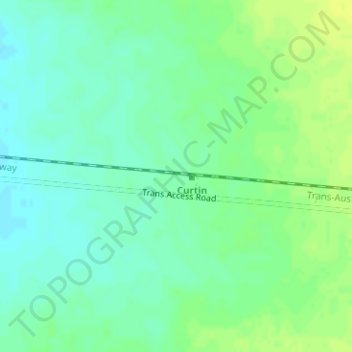 Mappa topografica Curtin, altitudine, rilievo