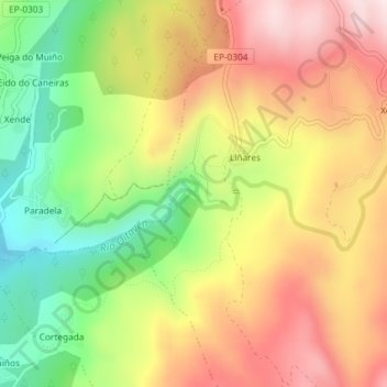 Mappa topografica Freixa, altitudine, rilievo
