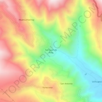 Mappa topografica San Juan de Pillo, altitudine, rilievo