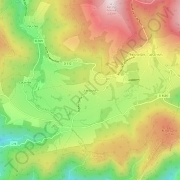 Mappa topografica Les Jouys, altitudine, rilievo