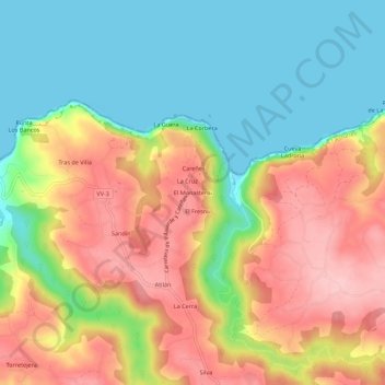 Mappa topografica El Monasterio, altitudine, rilievo