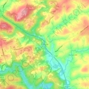 Mappa topografica Graystone, altitudine, rilievo
