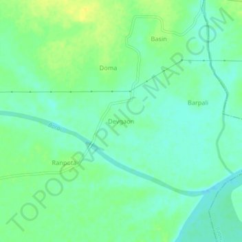 Mappa topografica Devgaon, altitudine, rilievo