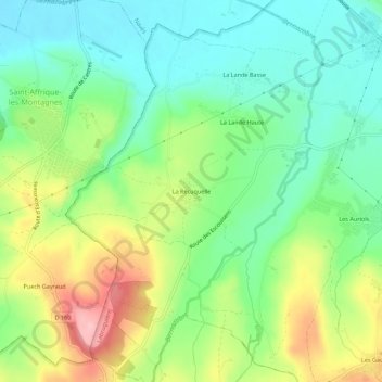 Mappa topografica La Récuquelle, altitudine, rilievo