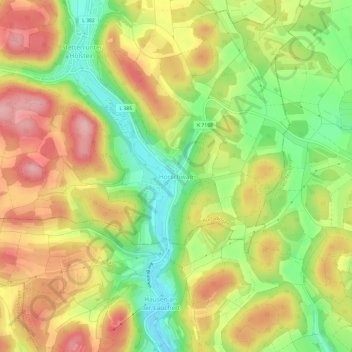 Mappa topografica Hörschwag, altitudine, rilievo