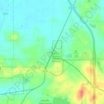 Mappa topografica Lincoln City, altitudine, rilievo