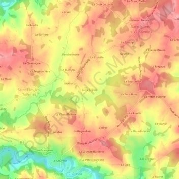 Mappa topografica La Cellelerie, altitudine, rilievo