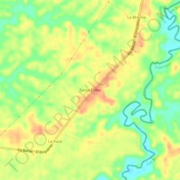Mappa topografica Santa Elena, altitudine, rilievo