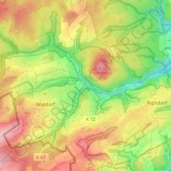 Mappa topografica Ahrmühle, altitudine, rilievo