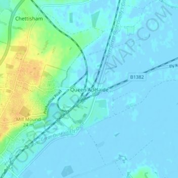 Mappa topografica Queen Adelaide, altitudine, rilievo