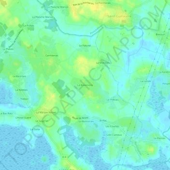 Mappa topografica La Brionnière, altitudine, rilievo