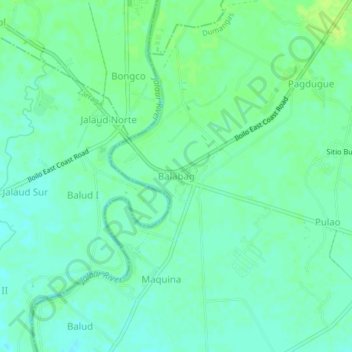 Mappa topografica Balabag, altitudine, rilievo