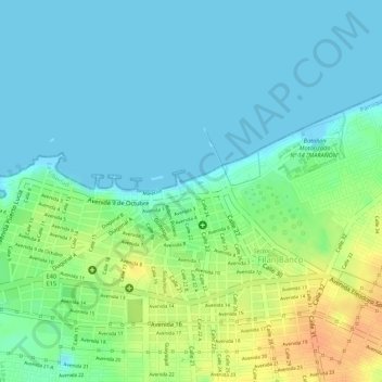 Mappa topografica La Libertad, altitudine, rilievo