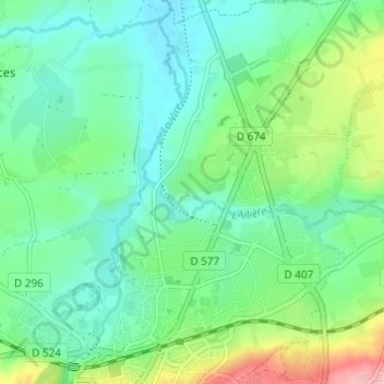 Mappa topografica La Butte, altitudine, rilievo