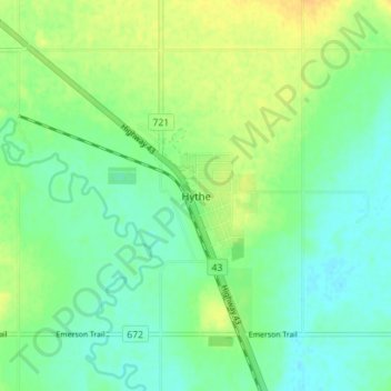 Mappa topografica Hythe, altitudine, rilievo
