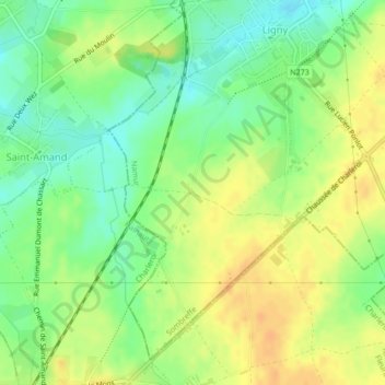 Mappa topografica Tourne-en-Pierre, altitudine, rilievo