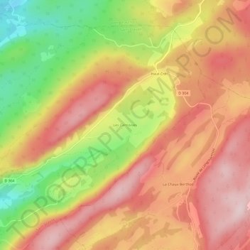 Mappa topografica Les Cernoises, altitudine, rilievo