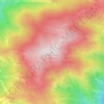 Mappa topografica Silver Peak, altitudine, rilievo