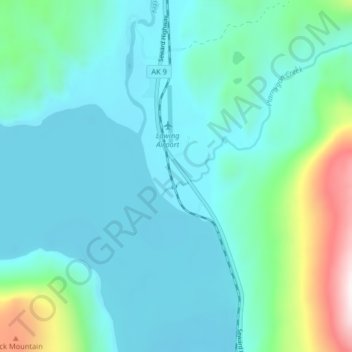 Mappa topografica Lawing, altitudine, rilievo