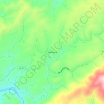 Mappa topografica Waucheesi, altitudine, rilievo