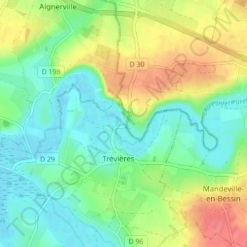 Mappa topografica Le Pont de la Barre, altitudine, rilievo