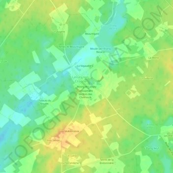 Mappa topografica Bourg de Lassay, altitudine, rilievo
