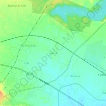 Mappa topografica Naina, altitudine, rilievo