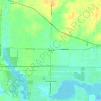 Mappa topografica Allenton, altitudine, rilievo