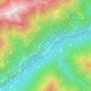 Mappa topografica Vigino, altitudine, rilievo
