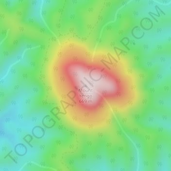 Mappa topografica Mount Yengo, altitudine, rilievo