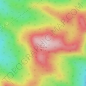 Mappa topografica Hamilton Mountain, altitudine, rilievo
