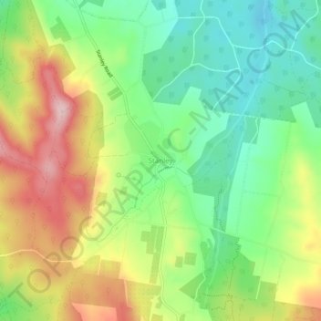 Mappa topografica Stanley, altitudine, rilievo