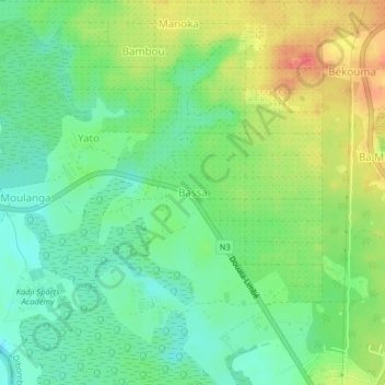 Mappa topografica Bassa, altitudine, rilievo