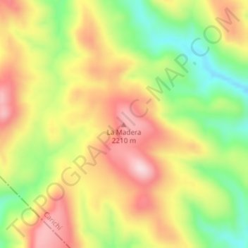 Mappa topografica La Madera, altitudine, rilievo