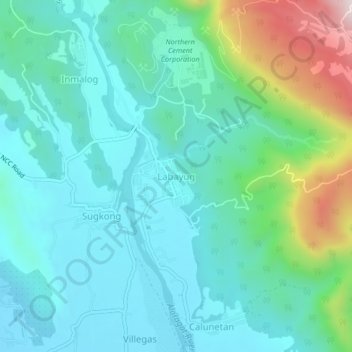 Mappa topografica Labayug, altitudine, rilievo