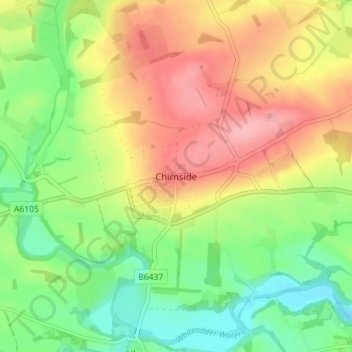 Mappa topografica Chirnside, altitudine, rilievo
