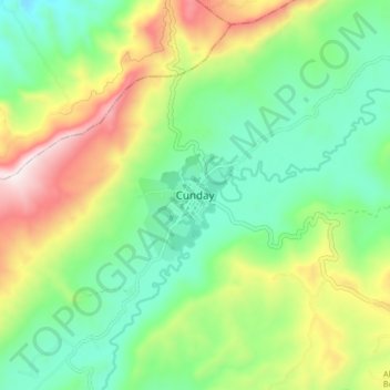 Mappa topografica Cunday, altitudine, rilievo